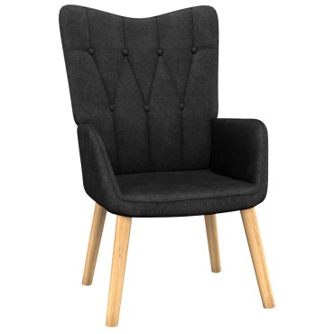 vidaXL Πολυθρόνα Relax Μαύρη Υφασμάτινη με Σκαμπό 61,5x69x95,5cm 1 τεμ.