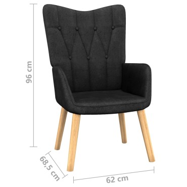 vidaXL Πολυθρόνα Relax Μαύρη Υφασμάτινη με Σκαμπό 61,5x69x95,5cm 1 τεμ.