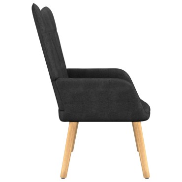 vidaXL Πολυθρόνα Relax Μαύρη Υφασμάτινη με Σκαμπό 61,5x69x95,5cm 1 τεμ.