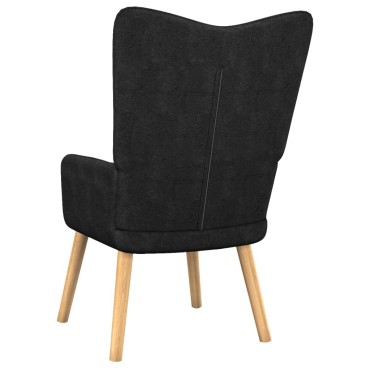 vidaXL Πολυθρόνα Relax Μαύρη Υφασμάτινη με Σκαμπό 61,5x69x95,5cm 1 τεμ.