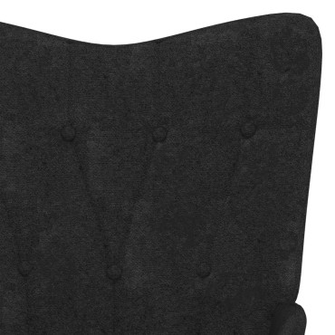 vidaXL Πολυθρόνα Relax Μαύρη Υφασμάτινη με Σκαμπό 61,5x69x95,5cm 1 τεμ.