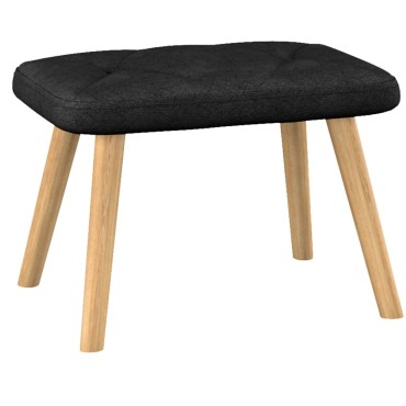 vidaXL Πολυθρόνα Relax Μαύρη Υφασμάτινη με Σκαμπό 61,5x69x95,5cm 1 τεμ.