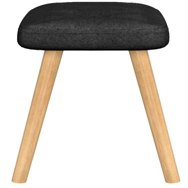 vidaXL Πολυθρόνα Relax Μαύρη Υφασμάτινη με Σκαμπό 61,5x69x95,5cm 1 τεμ.