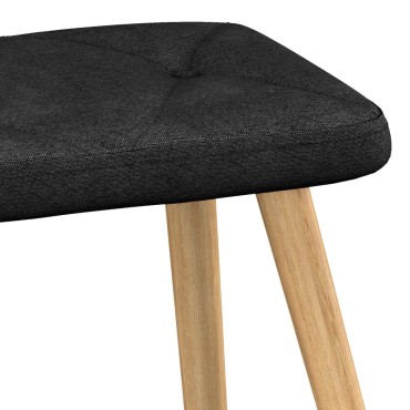 vidaXL Πολυθρόνα Relax Μαύρη Υφασμάτινη με Σκαμπό 61,5x69x95,5cm 1 τεμ.