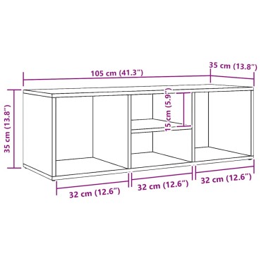 vidaXL Πάγκος Αποθήκ. Παπουτσιών Sonoma Δρυς 105x35x35cm Επεξ. Ξύλο