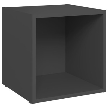 vidaXL Έπιπλα Τηλεόρασης 2 τεμ. Γκρι 37x35x37cm από Επεξ. Ξύλο