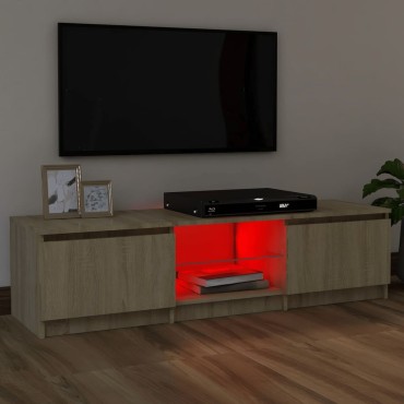 vidaXL Έπιπλο Τηλεόρασης με LED Sonoma Δρυς 120 x 30 x 35,5 εκ.
