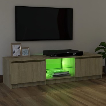 vidaXL Έπιπλο Τηλεόρασης με LED Sonoma Δρυς 120 x 30 x 35,5 εκ.