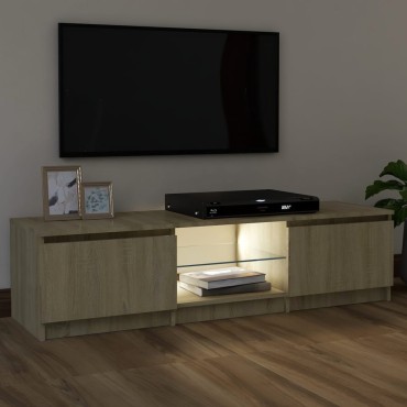 vidaXL Έπιπλο Τηλεόρασης με LED Sonoma Δρυς 120 x 30 x 35,5 εκ.