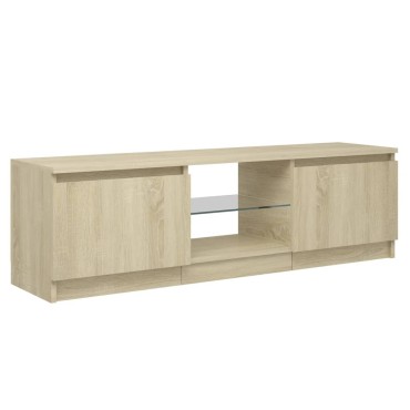 vidaXL Έπιπλο Τηλεόρασης με LED Sonoma Δρυς 120 x 30 x 35,5 εκ.