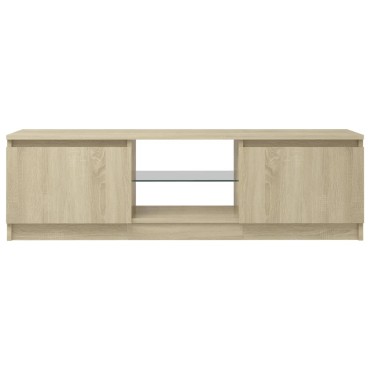 vidaXL Έπιπλο Τηλεόρασης με LED Sonoma Δρυς 120 x 30 x 35,5 εκ.