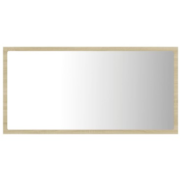 vidaXL Καθρέφτης Μπάνιου με LED Sonoma Δρυς 80x8,5x37cm Ακρυλικός 1 τεμ.
