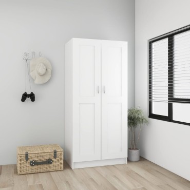vidaXL Ντουλάπα Λευκή 85,2x51,5x180cm από Επεξ. Ξύλο 1 τεμ.