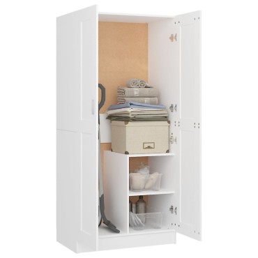 vidaXL Ντουλάπα Λευκή 85,2x51,5x180cm από Επεξ. Ξύλο 1 τεμ.