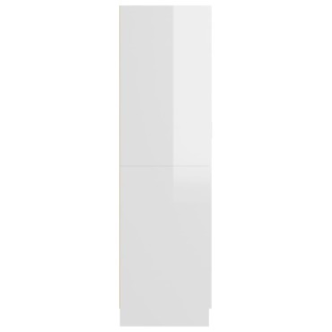 vidaXL Ντουλάπα Γυαλιστερό Λευκό 85,2x51,5x180cm από Μοριοσανίδα 1 τεμ.
