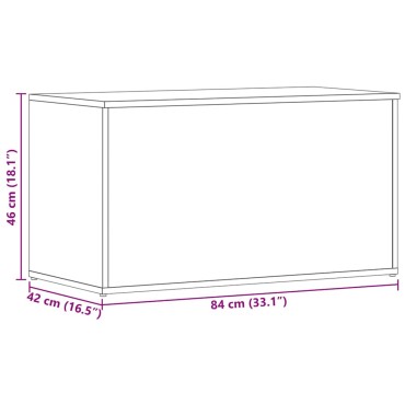 vidaXL Μπαούλο Αποθήκευσης Λευκό 84x42x46cm Επεξεργασμένο Ξύλο 1 τεμ.