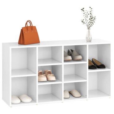 vidaXL Παπουτσοθήκη Λευκή 103x30x54,5cm από Επεξ. Ξύλο