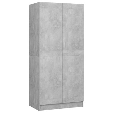 vidaXL Ντουλάπα Γκρι Σκυροδέματος 85,2x51,5x180cm από Επεξ. Ξύλο 1 τεμ.