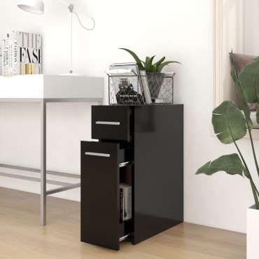 vidaXL Συρταριέρα Γενικής Χρήσης Μαύρη 20x45,5x60cm Επεξ. Ξύλο 1 τεμ.