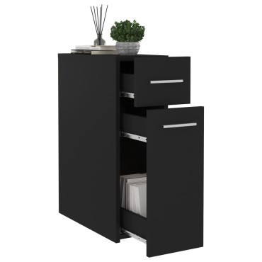 vidaXL Συρταριέρα Γενικής Χρήσης Μαύρη 20x45,5x60cm Επεξ. Ξύλο 1 τεμ.