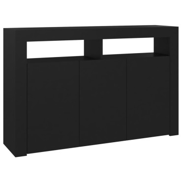 vidaXL Μπουφές με LED Μαύρος 115,5x30x75cm 1 τεμ.