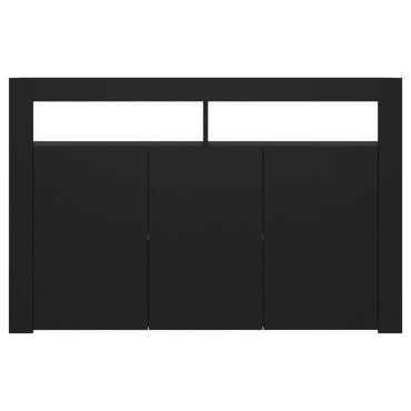 vidaXL Μπουφές με LED Μαύρος 115,5x30x75cm 1 τεμ.