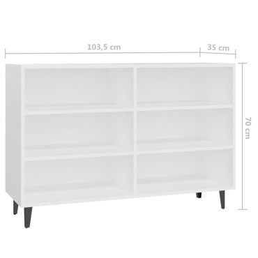 vidaXL Ραφιέρα Λευκή 103,5x35x70cm από Επεξεργασμένο Ξύλο 1 τεμ.