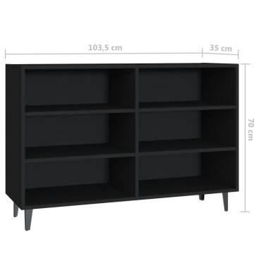 vidaXL Ραφιέρα Μαύρη 103,5x35x70cm από Επεξεργασμένο Ξύλο 1 τεμ.