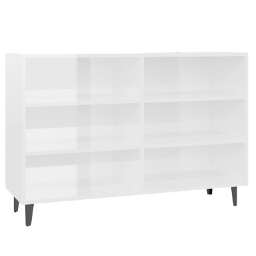 vidaXL Ραφιέρα Γυαλιστερή Λευκή 103,5x35x70cm από Επεξεργ. Ξύλο 1 τεμ.
