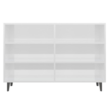vidaXL Ραφιέρα Γυαλιστερή Λευκή 103,5x35x70cm από Επεξεργ. Ξύλο 1 τεμ.