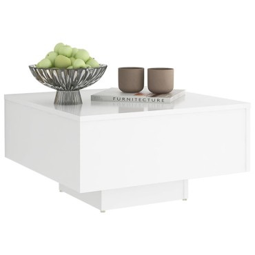 vidaXL Τραπεζάκι Σαλονιού Λευκό 60x60x31,5cm από Επεξ. Ξύλο 1 τεμ.