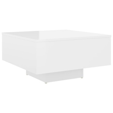 vidaXL Τραπεζάκι Σαλονιού Γυαλιστερό Λευκό 60x60x31,5cm Επεξ. Ξύλο 1 τεμ.