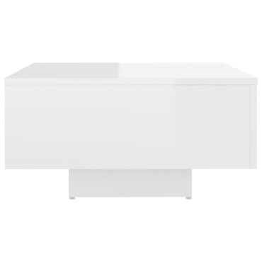 vidaXL Τραπεζάκι Σαλονιού Γυαλιστερό Λευκό 60x60x31,5cm Επεξ. Ξύλο 1 τεμ.