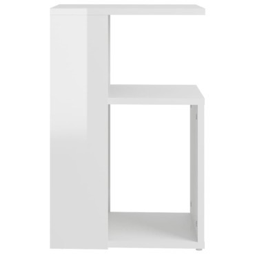 vidaXL Τραπέζι Βοηθητικό Γυαλιστερό Λευκό 36x30x56cm Επεξ. Ξύλο 1 τεμ.