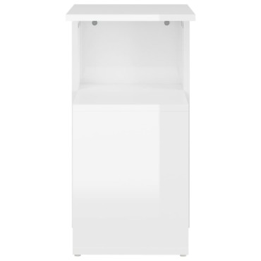vidaXL Τραπέζι Βοηθητικό Γυαλιστερό Λευκό 36x30x56cm Επεξ. Ξύλο 1 τεμ.