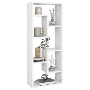 vidaXL Ραφιέρα Τοίχου Λευκό 36x16x90cm από Επεξεργασμένο Ξύλο 1 τεμ.