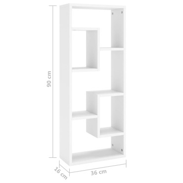 vidaXL Ραφιέρα Τοίχου Λευκό 36x16x90cm από Επεξεργασμένο Ξύλο 1 τεμ.