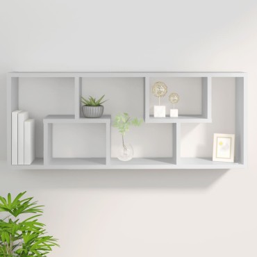 vidaXL Ραφιέρα Τοίχου Λευκό 36x16x90cm από Επεξεργασμένο Ξύλο 1 τεμ.