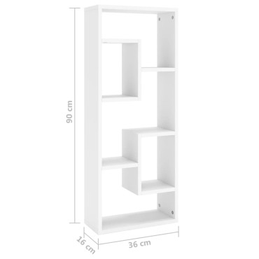 vidaXL Ραφιέρα Τοίχου Λευκό 36x16x90cm από Επεξεργασμένο Ξύλο 1 τεμ.