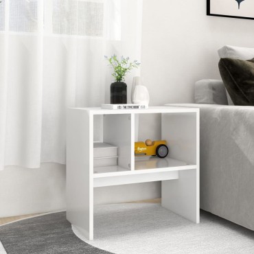 vidaXL Τραπέζι Βοηθητικό Λευκό 50x30x50cm από Επεξ. Ξύλο 1 τεμ.
