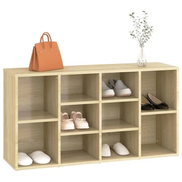 vidaXL Παπουτσοθήκη Sonoma Δρυς 103x30x54,5cm από Επεξ. Ξύλο