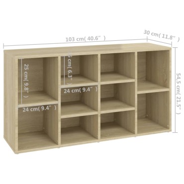 vidaXL Παπουτσοθήκη Sonoma Δρυς 103x30x54,5cm από Επεξ. Ξύλο