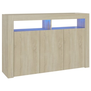 vidaXL Μπουφές με LED Sonoma Δρυς 115,5x30x75cm 1 τεμ.