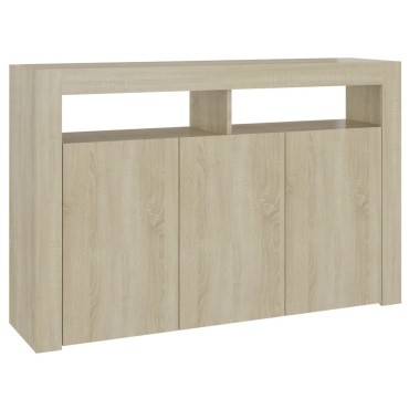 vidaXL Μπουφές με LED Sonoma Δρυς 115,5x30x75cm 1 τεμ.