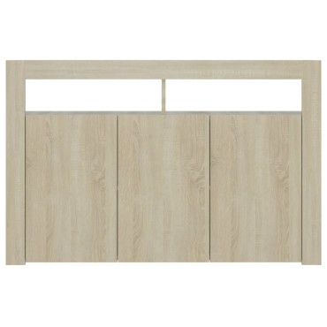 vidaXL Μπουφές με LED Sonoma Δρυς 115,5x30x75cm 1 τεμ.