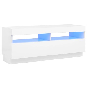 vidaXL Έπιπλο Τηλεόρασης με LED Λευκό 100x35x40cm