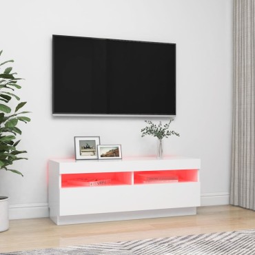 vidaXL Έπιπλο Τηλεόρασης με LED Λευκό 100x35x40cm