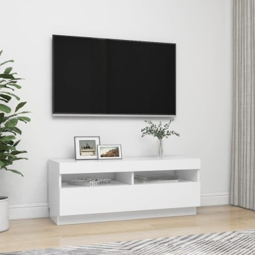 vidaXL Έπιπλο Τηλεόρασης με LED Λευκό 100x35x40cm