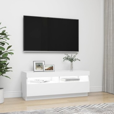 vidaXL Έπιπλο Τηλεόρασης με LED Λευκό 100x35x40cm