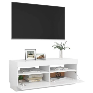 vidaXL Έπιπλο Τηλεόρασης με LED Λευκό 100x35x40cm